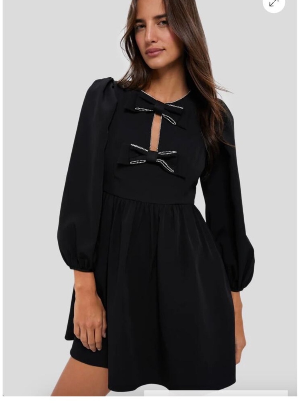 Tuckernuck x Hyacinth House embellished bow dress in black M